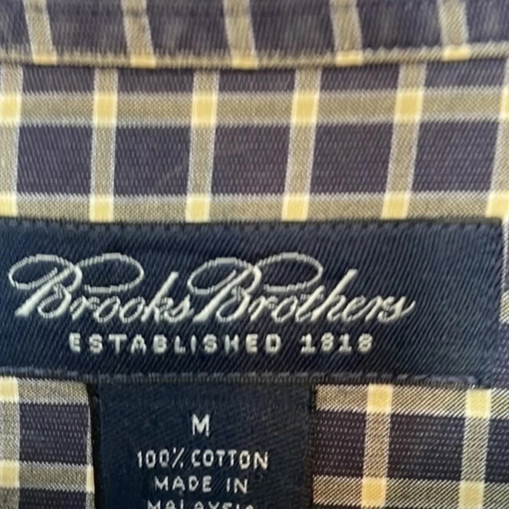 New Brooks Brothers 100% Cotton Long Sleeve Button Down Preppy Men's Shirt‎ Med - Picture 7 of 8
